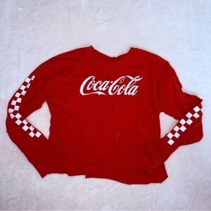 Coca-Cola Vibrant Red Crop Long Sleeve T-Shirt L